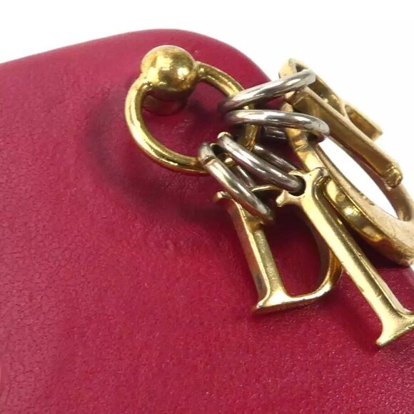 Auth Christian Dior Smartphone Case Cover Red Leather/Goldtone - 55881g - Picture 9 of 10
